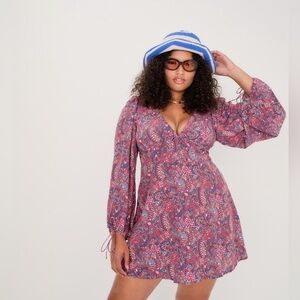 For love and lemons Tonya long sleeve mini dress size 1X